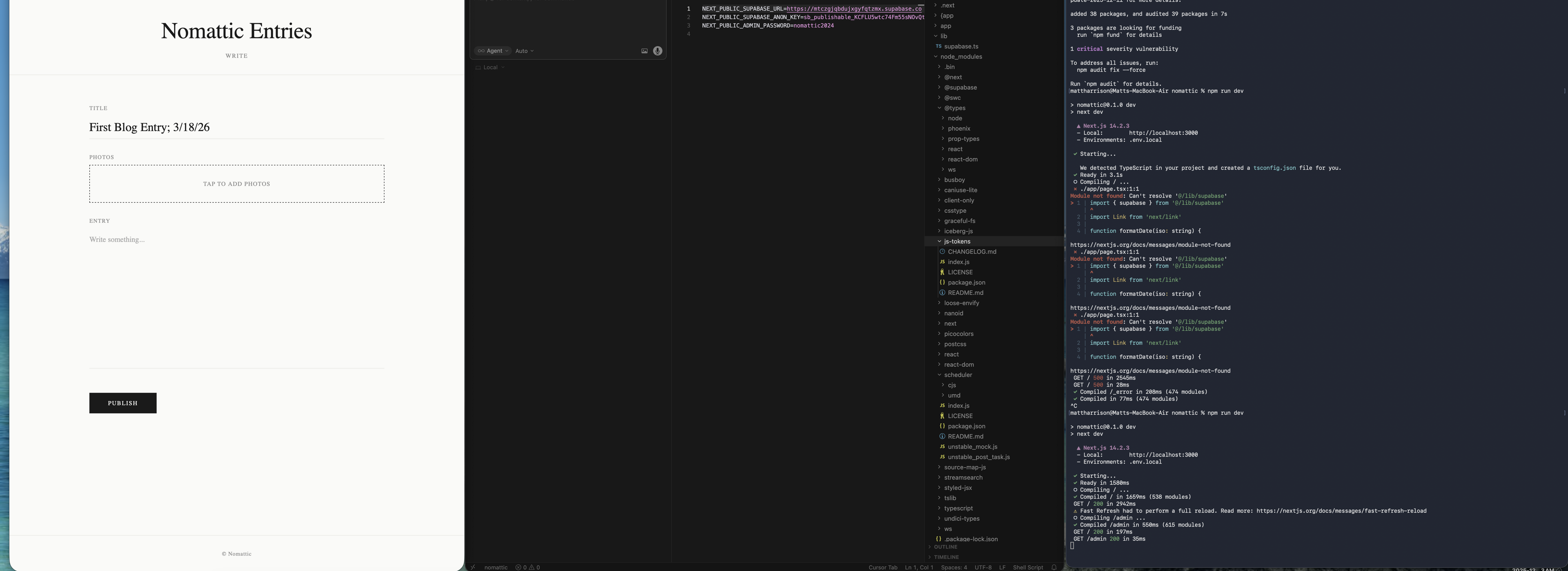 First Blog Entry; 3/18/26